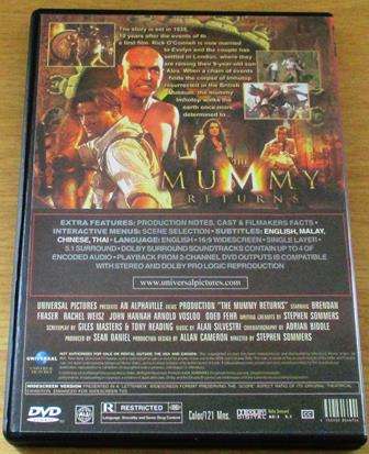 THE MUMMY Returns Brendan Fraser DVD  [BBOX 11]