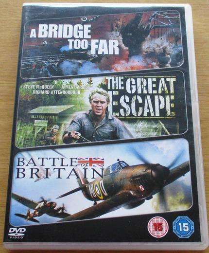 A BRIDGE TOO FAR + THE GREAT ESCAPE + BATTLE OF BRITAIN 3xDVD  [BBOX 2]