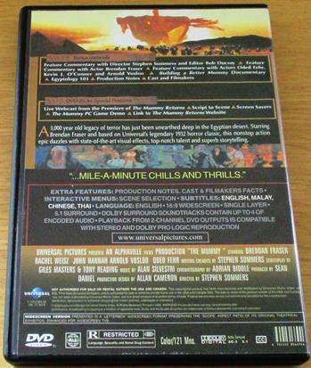 THE MUMMY Returns Brendan Fraser DVD  [BBOX 11]