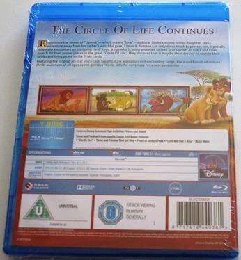 THE LION KING 2 Simba's Pride BLU RAY