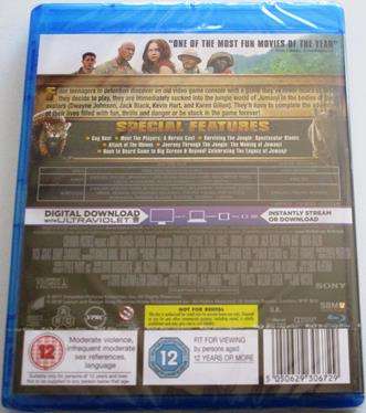 JUMANJI Welcome to the Jungle BLU RAY Dwayne Johnson Kevin Hart Jack Black