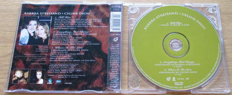 CELINE DION BARBRA STREISAND Tell Him CD Maxi Single South African release [CD Single Shelf]