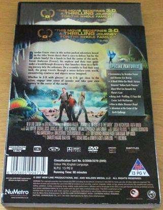 JOURNEY TO THE CENTER OF THE EARTH Brendan Fraser DVD  [BBOX 6]