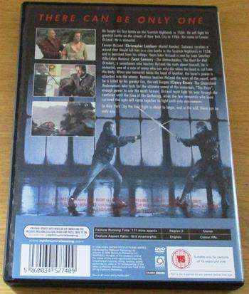 HIGHLANDER There Can Be Only One Christopher Lambert Sean Connery DVD  [BBOX 6]