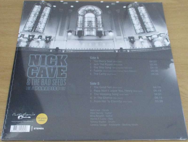NICK CAVE and the BAD SEEDS Live At Paradiso 1992 VINYL Record