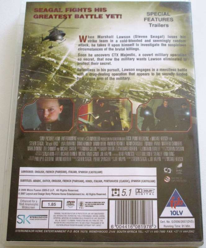 ATTACK FORCE Steven Seagal DVD [BBOX 1]