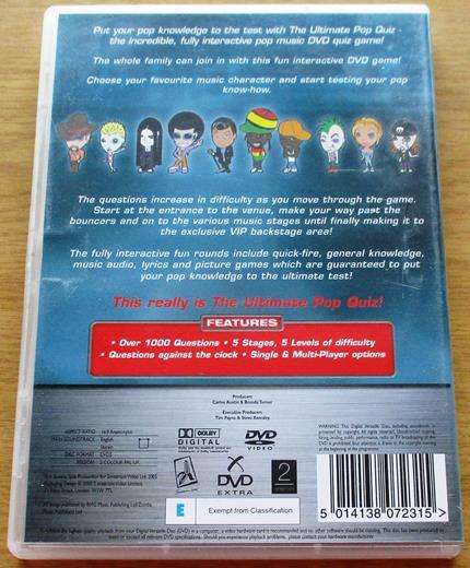 THE ULTIMATE POP QUIZ DVD [BOX SET SHELF]