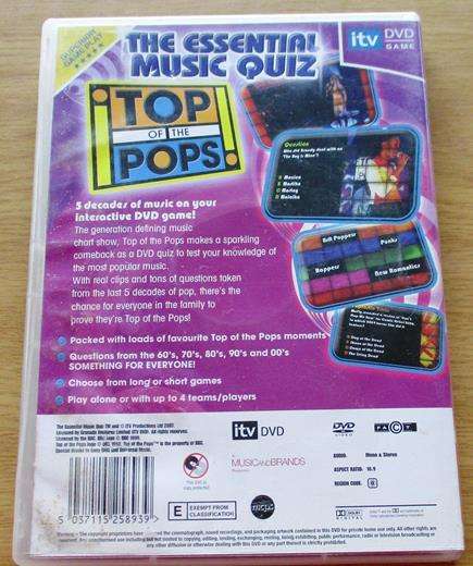 THE ESSENTIAL TOP OF THE POPS MUSIC QUIZ DVD [BOX SET SHELF]