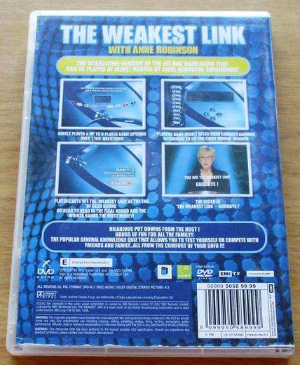 WEAKEST LINK INTERACTIVE QUIZ DVD [BOX SET SHELF]