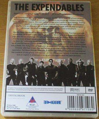 THE EXPENDABLES Stallone Statham Li Crews Rourke DVD  [BBOX 8]