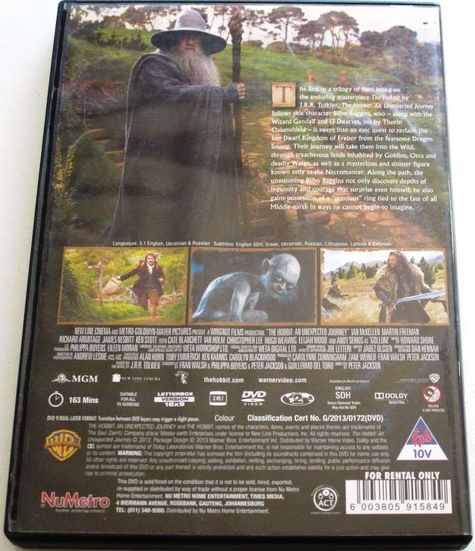 THE HOBBIT An Unexpectant Journey DVD [BBOX 15]