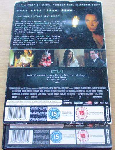 THE AWAKENING Rebecca Hall Dominic West DVD [BBOX 1] Lenticular cover