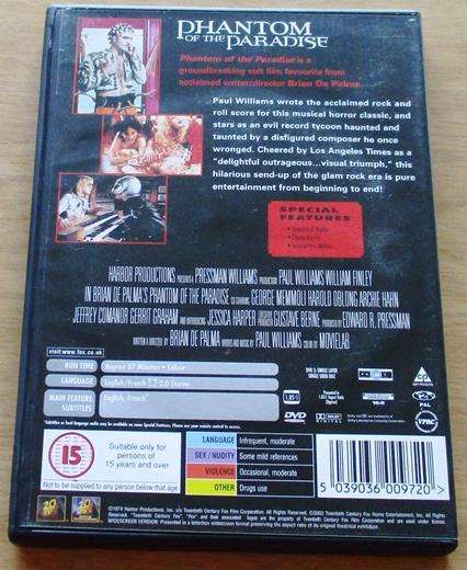 PHANTOM OF THE PARADISE DVD [BBOX 1]