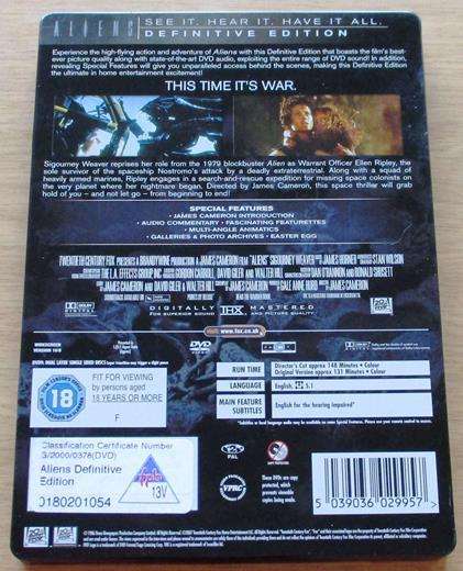 ALIENS Definitive Edition STEELBOOK DVD [BOX SET SHELF]