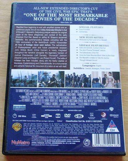 GODS AND GENERALS Extended Director's Cut 3xDVD [BBOX 1]