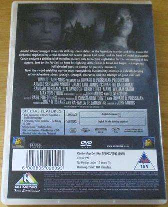 CONAN THE BARBARIAN Special Edition Schwarzenegger DVD  [BBOX 8]