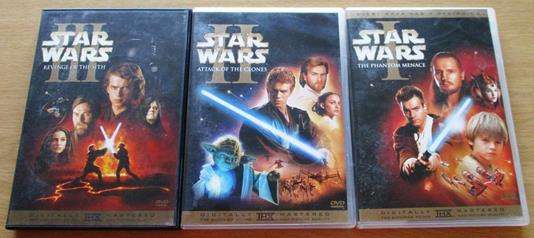STAR WARS 1-3 TRILOGY Phantom Menace + Attack of the Clones + Revenge of the Sith DVD [BBOX 1]
