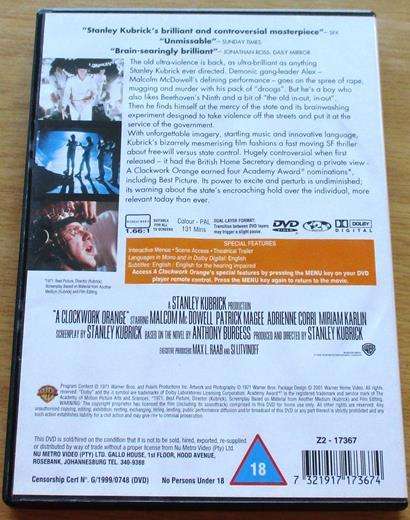 CLOCKWORK ORANGE DVD [BBOX 1]