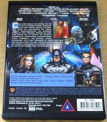 BATMAN & ROBIN DVD Schwarzenegger Clooney Uma Thurman  [BBOX 8]