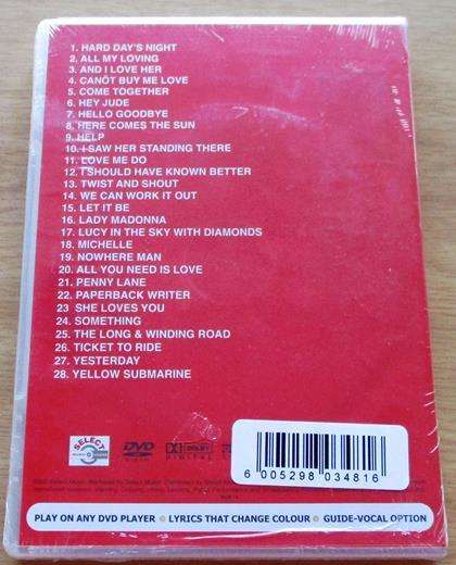 HUGE KARAOKE HITS OF THE BEATLES INTERACTIVE DVD