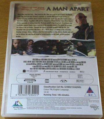 A MAN APART Vin Diesel DVD [BBOX 8]