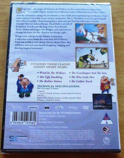 WIND IN THE WILLOWS Walt Disney DVD [BBOX 9]