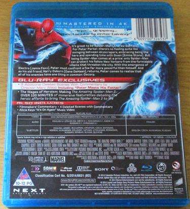 THE AMAZING SPIDER-MAN 2 BLU RAY [BLU RAY SHELF]