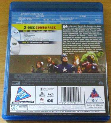 THE AVENGERS BLU RAY + DVD [BLU RAY SHELF]