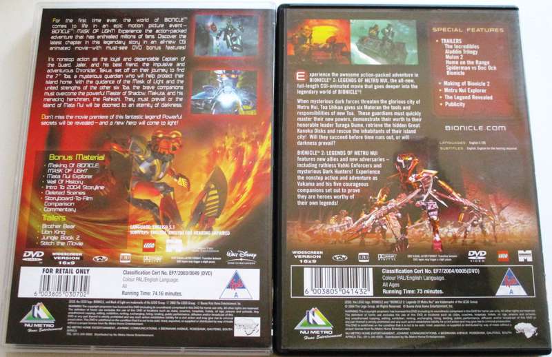 BIONICLE mask of Light the Movie + BIONICLE 2 Legends of Metru Nui DVD [BBOX 4] Region 2
