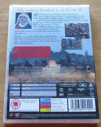 BRAVEHEART Mel Gibson DVD [BBOX 9]
