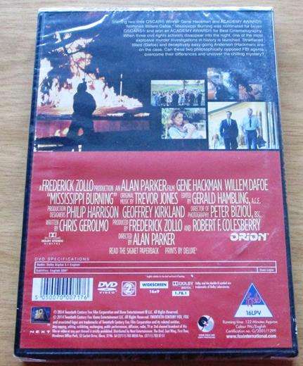 MISSISSIPPI BURNING 25th Anniversary Gene Hackman Willem Dafoe DVD [BBOX 9]