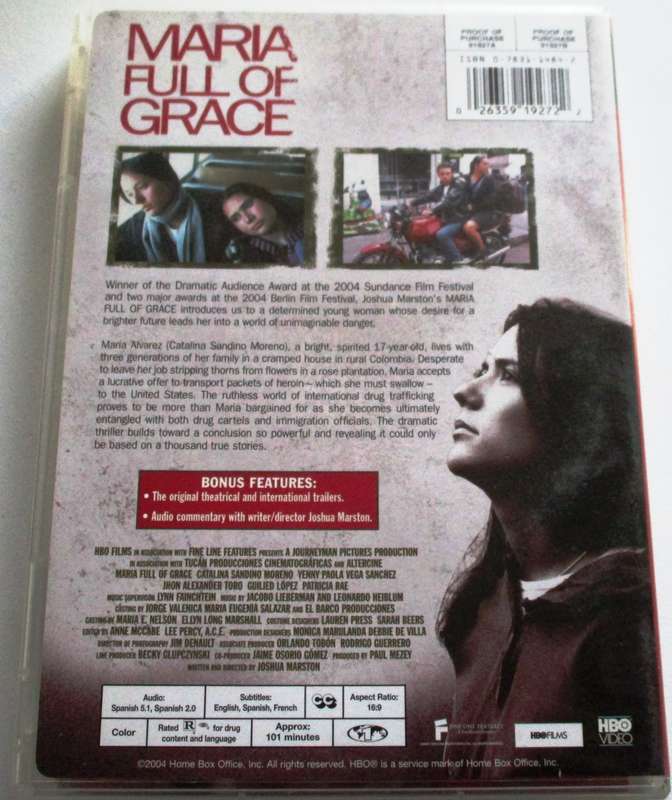 MARIA FULL OF GRACE DVD [BBOX 3] Region 1