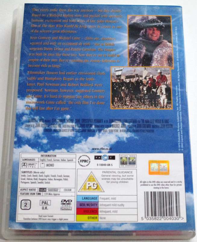 THE MAN WHO WOULD BE KING Sean Connery Michael Caine DVD [BBOX 4]