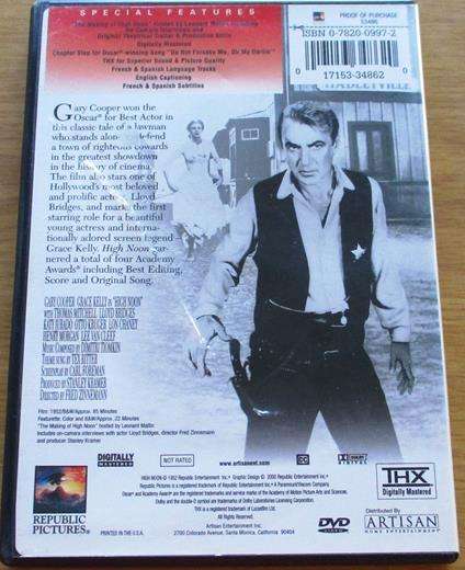 HIGH NOON Gary Cooper Grace Kelly DVD [BBOX 2] Region 1