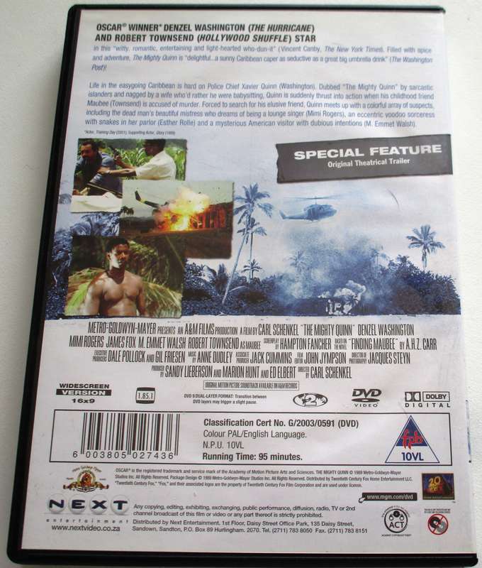THE MIGHTY QUINN Denzel Washington DVD [BBOX 5]