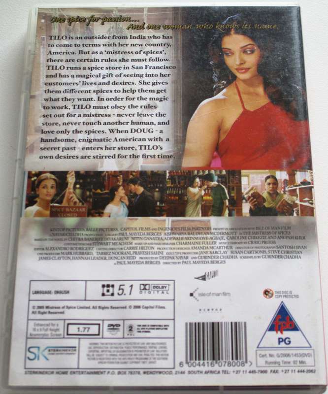 THE MISTRESS OF SPICES DVD [BBOX 5]