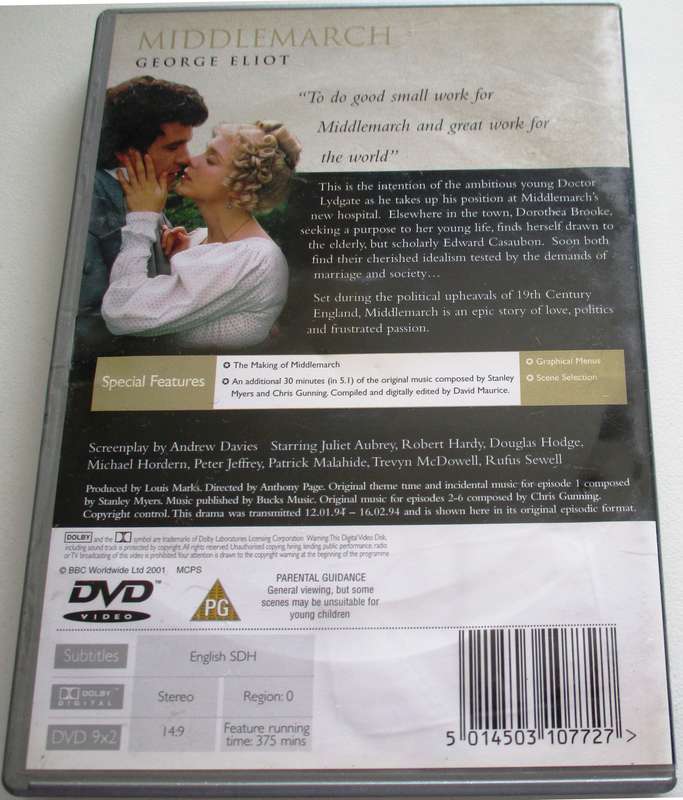 MIDDLEMARCH BBC George Eliot DVD [BBOX 5]