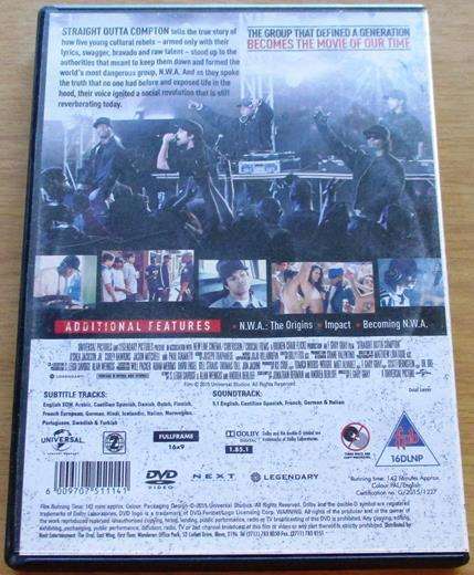 STRAIGHT OUTTA COMPTON Dr. Dre Ice Cube Eazy-E DVD [BBOX 3] Region 2