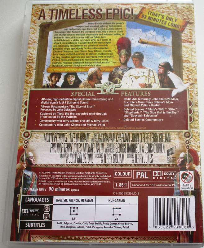 MONTY PYTHON LIFE OF BRIAN The Immaculate Edition 2xDVD [BBOX 5]