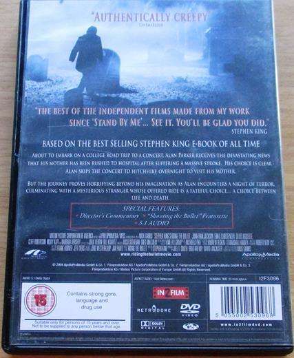 STEPHEN KING'S RIDING THE BULLET DVD [BBOX 3] Region 2