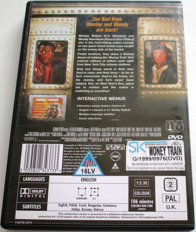 MONEY TRAIN Wesley Snipes Woody Harrelson DVD [BBOX 6]