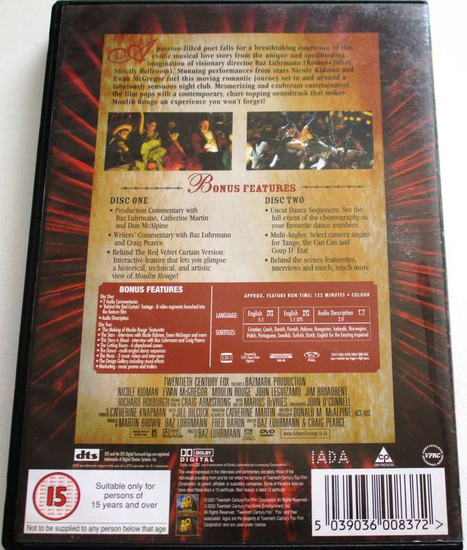 MOULIN ROUGE DVD [BBOX 6]