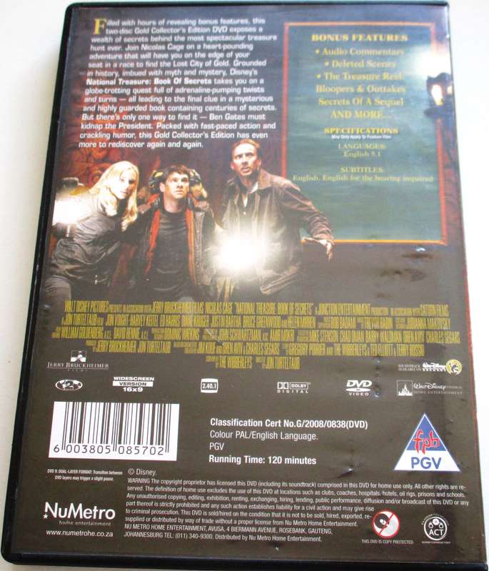 NATIONAL TREASURE 2 Book of Secrets 2 Disc Collector's Edition DVD [BBOX 12]