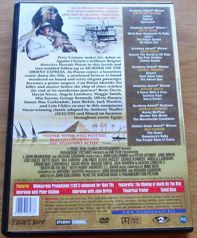 DEATH ON THE NILE Bette Davis DVD [BBOX 4] Region 2