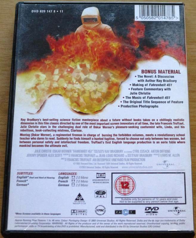 FAHRENHEIT 451 DVD [BBOX 4] Region 2