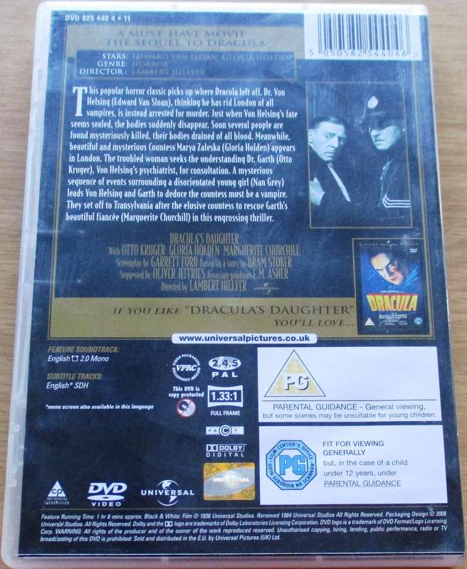 DRACULA'S DAUGHTER DVD [BBOX 4] Region 2