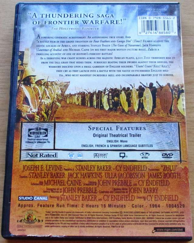 ZULU Michael Caine DVD [BBOX 5] Region 1