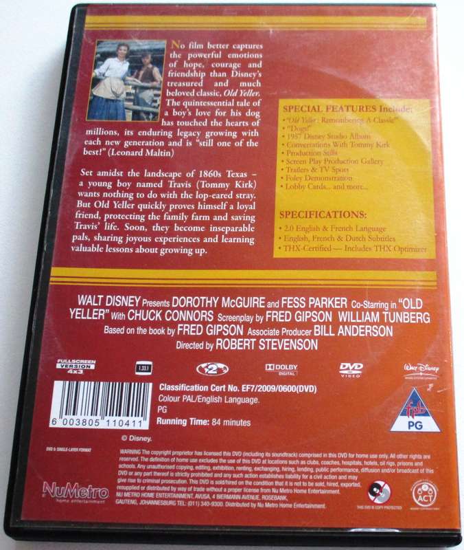 OLD YELLER Walt Disney DVD [BBOX 12]