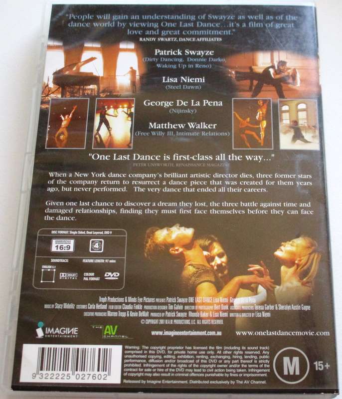ONE LAST DANCE Patrick Swayze [BBOX 12] Region 4