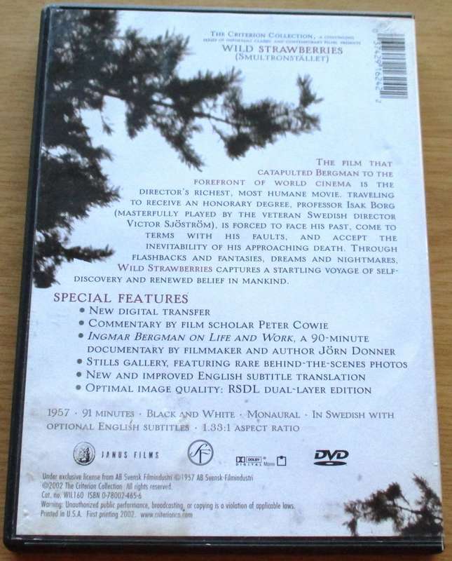 INGMAR BERGMAN WILD STRAWBERRIES DVD [BBOX 6] Region 1